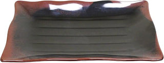 Thunder Group Tenmoku melamine dinnerware collection 15 1/2" x 10 3/4" wave rectangular plate, comes in dozen