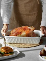 DOWAN Ceramic Casserole Dish, 9x13 Rectangular Bakeware, 4.2 Quarts, Soft White