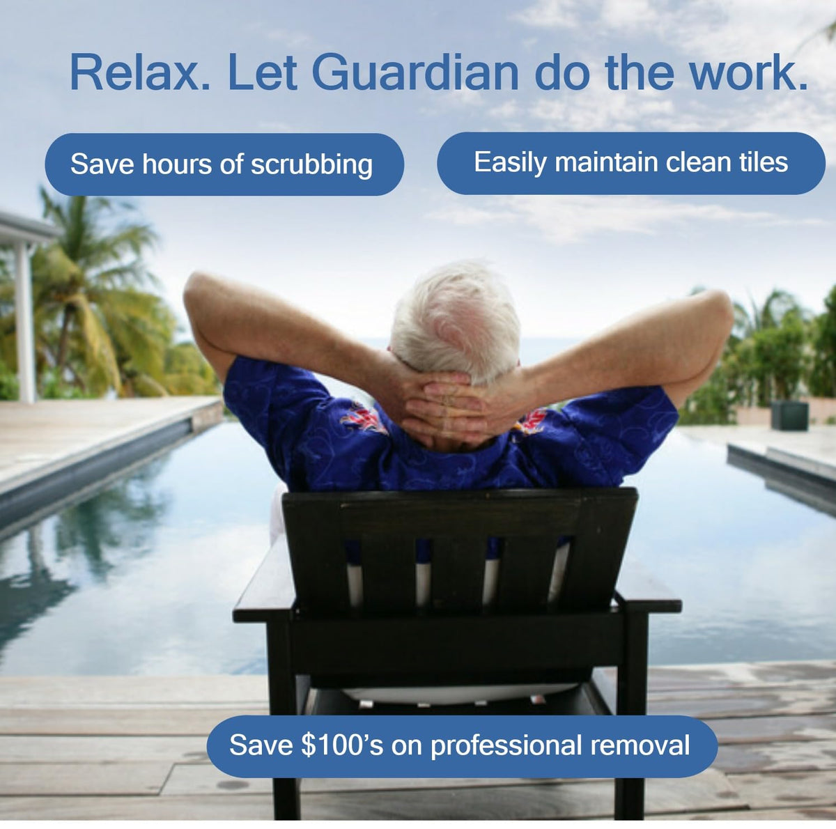 Pool & Tile Cleaner by Guardian – 4 Count (Pack of 1), Stone, Model P1128CS