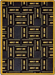 Joy Carpets Any Day Matinee Admit One Theater Area Rug, Black