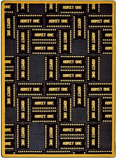 Joy Carpets Any Day Matinee Admit One Theater Area Rug, Black