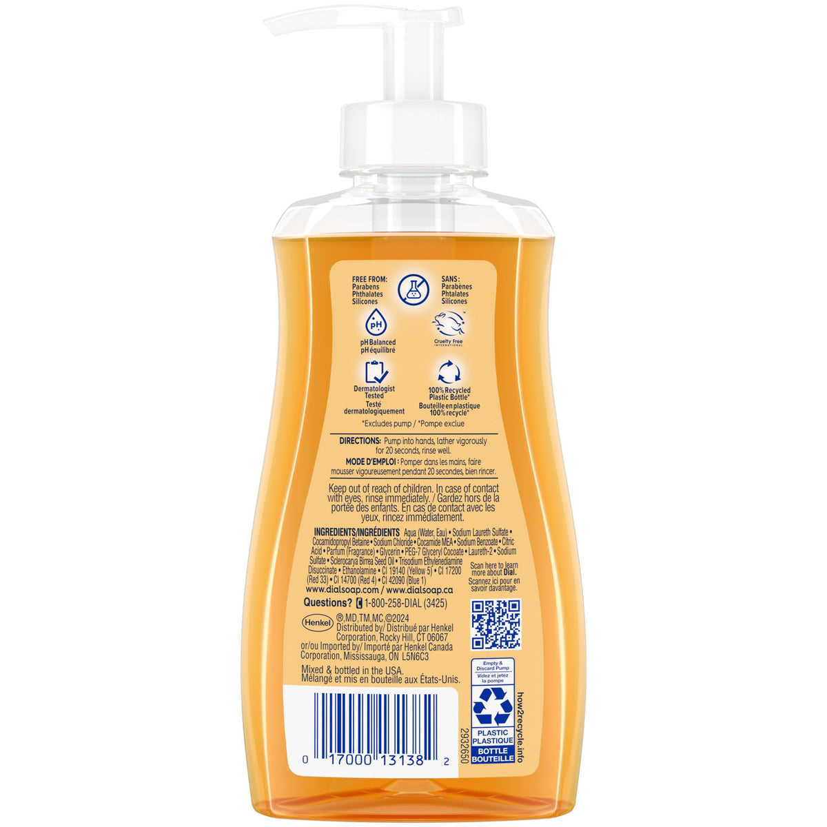 Liquid Hand Soap by Dial – 7.5 Fl Oz (Pack of 1), Gold, Model 0190o