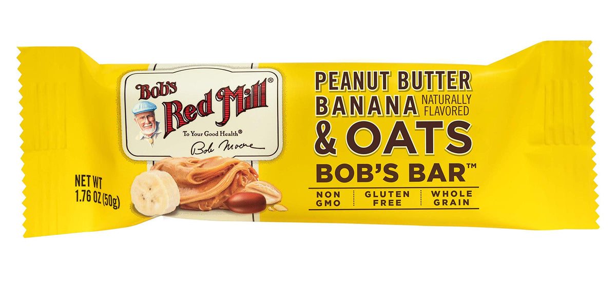 Peanut Butter Banana & Oats Snack Bar by Bob's Red Mill – 12 bars (1.76 oz each), No Color, Pack of 12, Model BRM08902