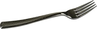 Sabert Hammered Look Disposable Cutlery, Silver, Durable Plastic, Decorative Look, 600 Count (Fork)