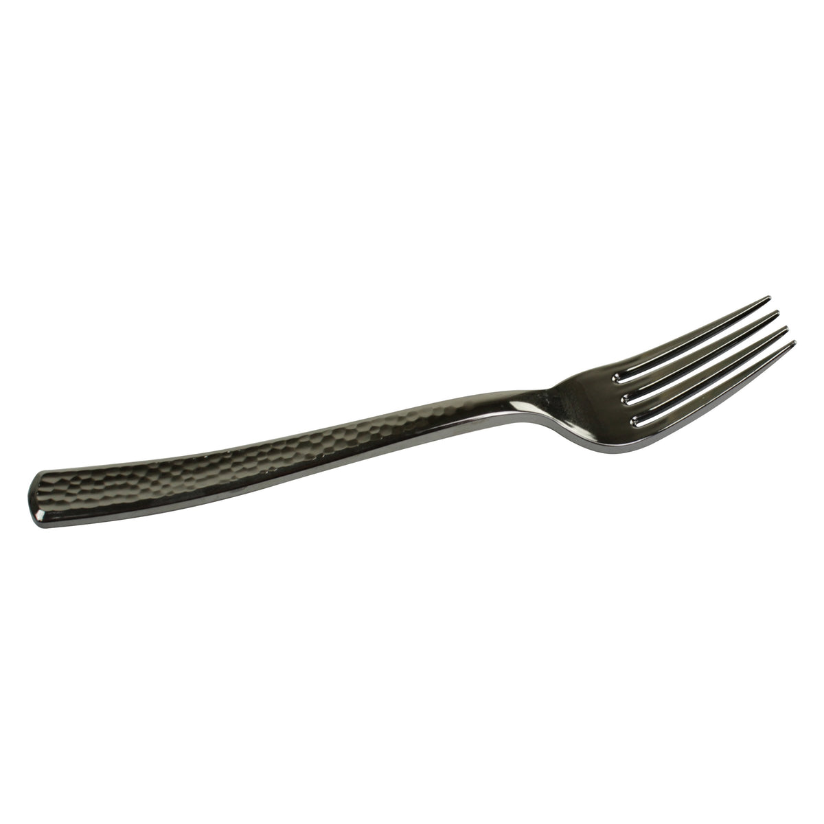 Hammered Look Disposable Cutlery, Silver, Durable Plastic, Decorative Look, 600 Count (Fork)