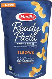 Barilla Ready Pasta, Elbows - Non-GMO, No Preservatives - Perfect Microwave Pasta Ready in 60 Seconds - Great for Quick Pasta Meals , 8.5oz Pouch (Pack of 6)