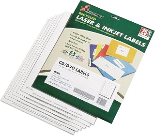 AbilityOne CD/DVD Labels - Matte Labels for CDs, 50 per Pack 7530-01-554-9538