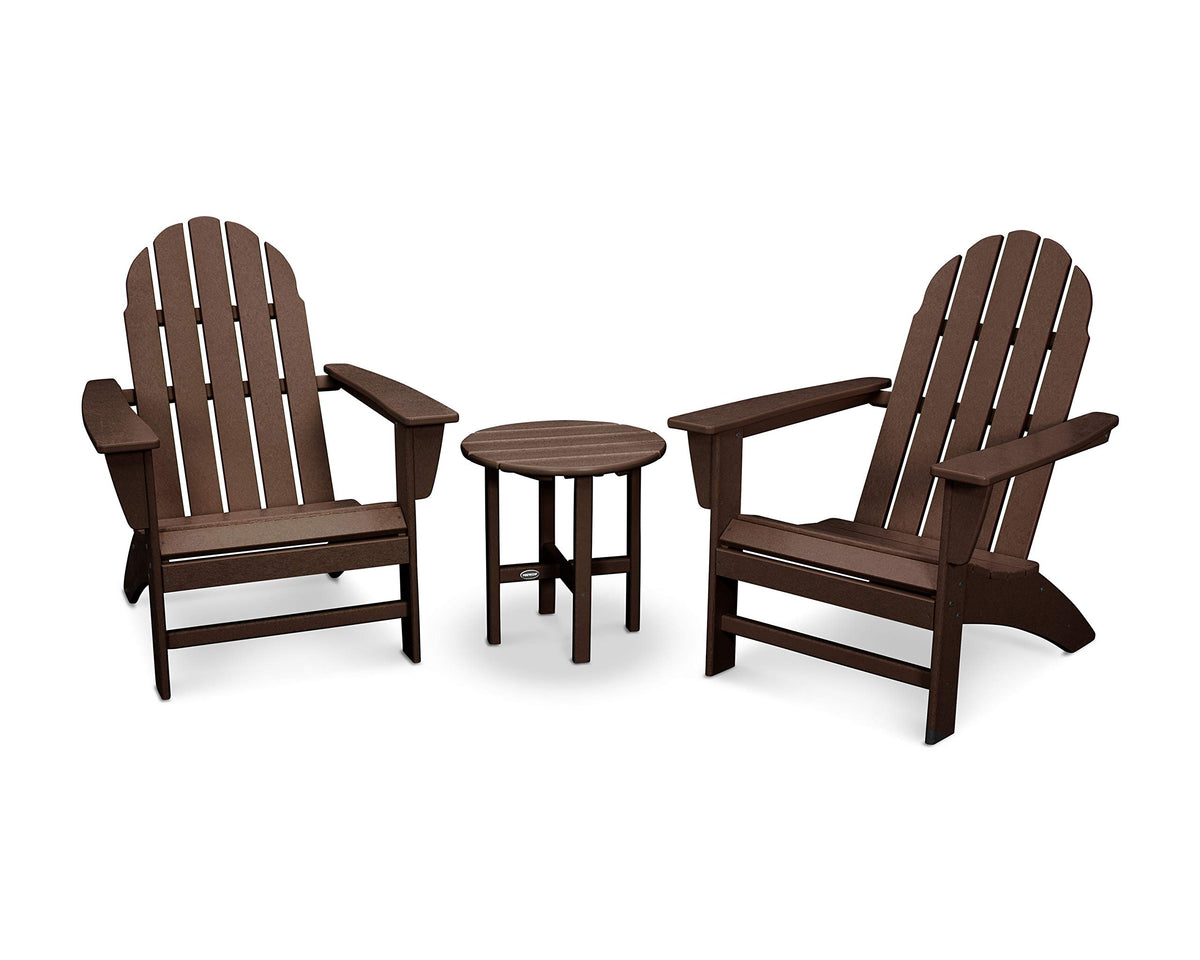 Vineyard 3-Piece Adirondack Set (Mahogany) by Polywood – Onesize, High Density Polyethylene, Mahogany, Pack of 3, Model PWS399-1-NV