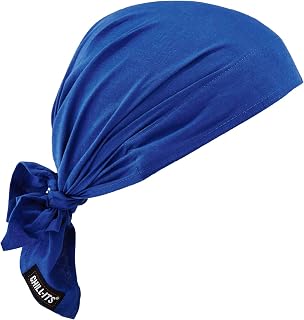 Ergodyne Chill-Its 6710 Evaporative Polymer Cooling Dew Rag, Solid Blue