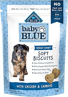 Blue Buffalo Baby BLUE Soft Biscuits Chicken & Carrots Puppy Treats, 8 oz