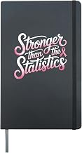 Stronger Than The Statistics Pink Ribbon Breast Cancer Hardcover Journal, Black