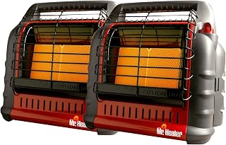 Mr. Heater F274805 Big Buddy Propane Tank Powered Heater | Indoor, Outdoor Use, Portable Heating for Camping, Tents, Garage, (2 items)