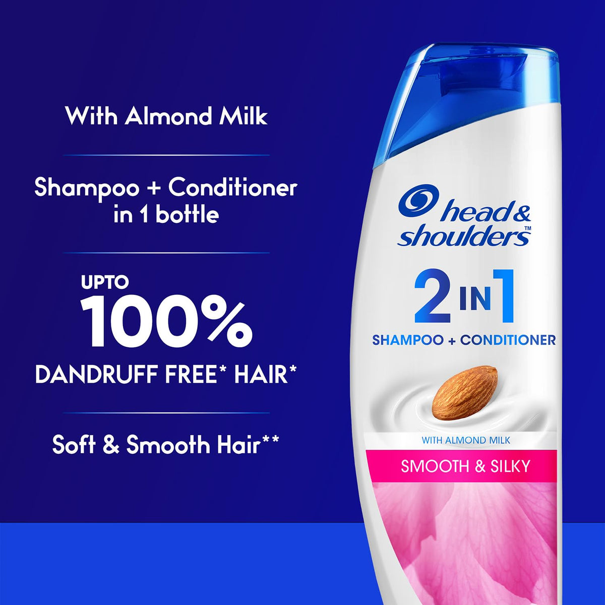 Smooth and Silky 2-in-1 Anti Dandruff Shampoo + Conditioner (180ml) by Head & Shoulders – 1 Count (Pack of 1), Model 82272336