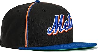 New Era New York Mets Hat Black Soutache Hat 59Fifty Fitted NY Baseball Cap in Black and Royal