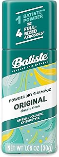 Batiste Powder Dry Shampoo, Original Fragrance Non-Aerosol, 1.06 Oz | Classic Clean Scent, TSA Compliant Travel Size, Oil-Absorbing, Blends Seamlessly, Instant Hair Refresh