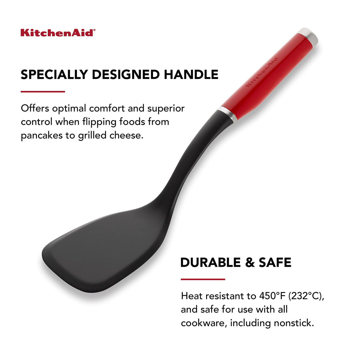 Classic Nylon Short Turner by KitchenAid – One Size, Plastic, Empire Red, Model KE015OHERA