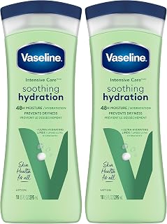 Vaseline Soothing Hydration 2-Pack – Intensive Care Moisturizing Hand and Body Lotion with Aloe, Ultra-Hydrating Lipids, 48 Hours of Moisture, 10 Oz Ea