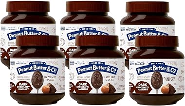 Peanut Butter & Co. Dark Chocolate Hazelnut Spread, 13 oz (6 Pack) | Non-GMO Project Verified, Gluten Free, Kosher, Dark Chocolate Hazelnut Spread, No Artificial Preservatives, Toast & Baking