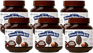 Peanut Butter & Co. Dark Chocolate Hazelnut Spread, 13 oz (6 Pack) | Non-GMO Project Verified, Gluten Free, Kosher, Dark Chocolate Hazelnut Spread, No Artificial Preservatives, Toast & Baking