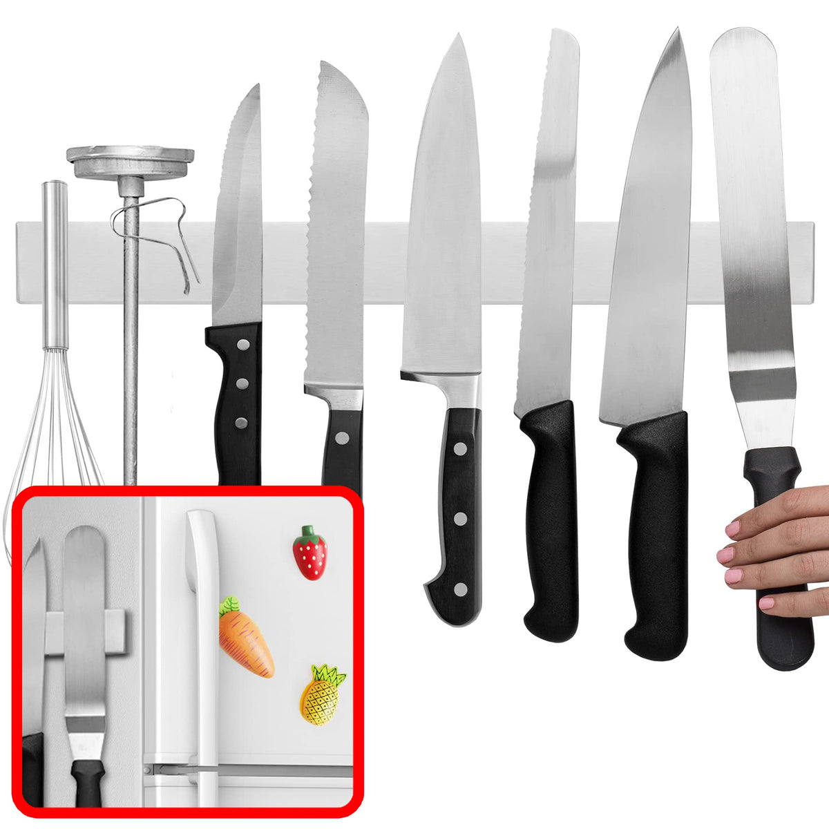 Modern Innovations 16 Inch / Silver / Modern Magnetic Knife Strips