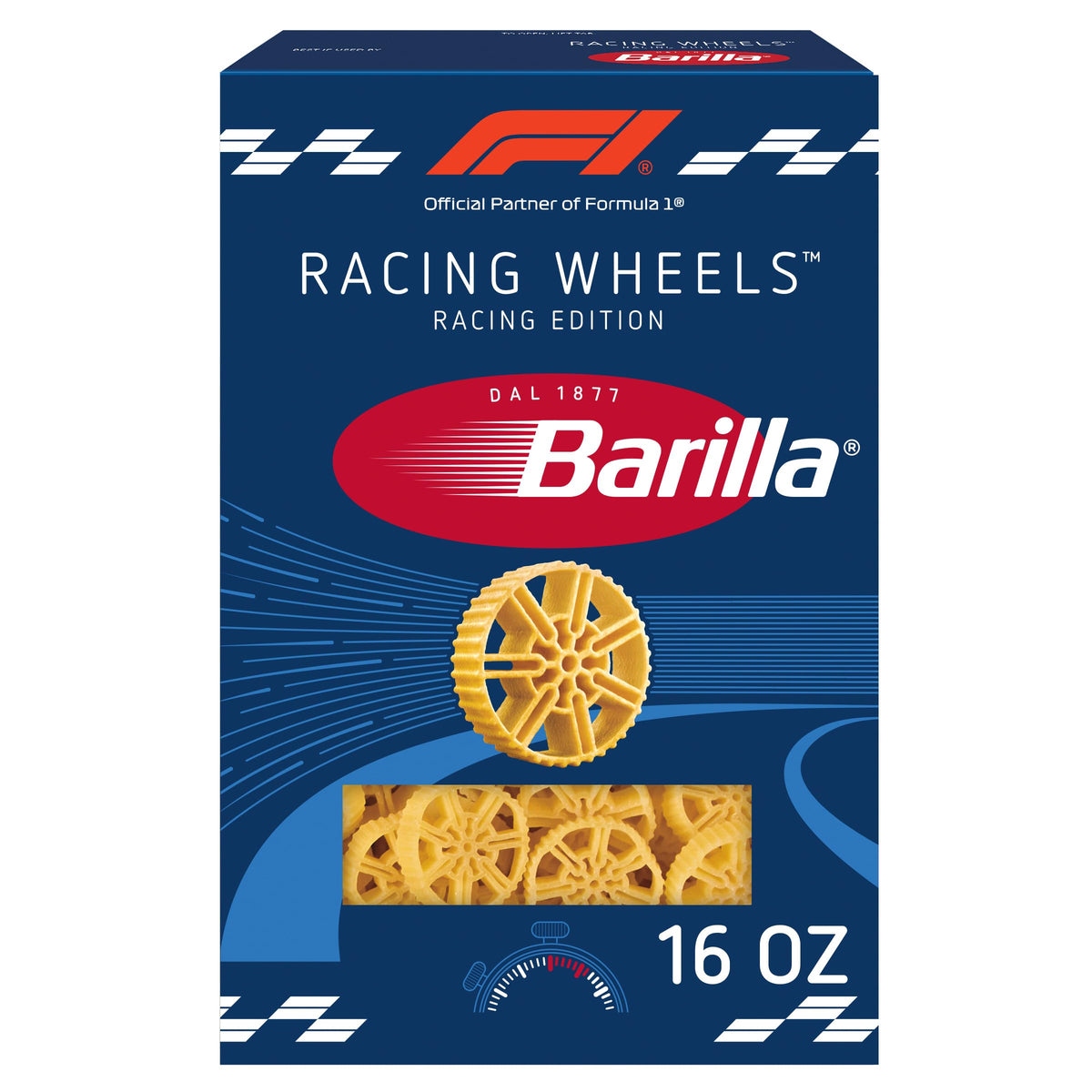 Racing Wheels Pasta by Barilla – 16 Ounce (Pack of 1), Model DCS-1578