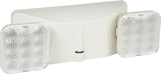 Global Industrial 2 Head Square LED Emergency Unit w/Adjustable Optics and Ni-Cad Battery Backup