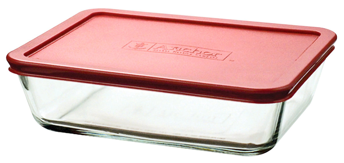 Classic Glass Food Storage Container with Lid by Anchor Hocking – Regular, 6.0 cups, Glass, Clear, Model 91551L7