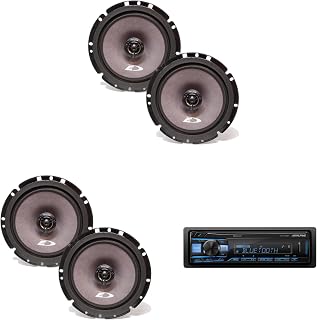 Alpine UTE-63BT Bluetooth Car Stereo Music Lover's Bundle with 4 SXE-1726S 220W Coaxial Speakers. No-CD Mechless Digital Media Receiver Head Unit, Streams from iPhone and Android, High Res via USB