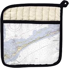 Betsy Drake PT228 Ocracoke Inlet NC Nautical Map Pot Holder