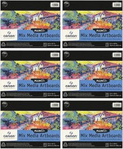 Canson Artist Series Plein Air Mixed Media Paper for Adults and Students, 8" x 10", White, Fold Over Binding, Art Boards for Dry and Wet Media, 10 Sheets/Pad, Case of 6 Pads, 60 Sheets Total