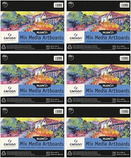 Canson Artist Series Plein Air Mixed Media Paper for Adults and Students, 8" x 10", White, Fold Over Binding, Art Boards for Dry and Wet Media, 10 Sheets/Pad, Case of 6 Pads, 60 Sheets Total