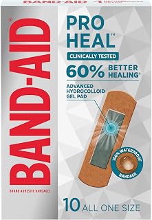 BAND-AID Brand Pro Heal Adhesive Bandages, All One Size, 10 Count