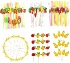 Garneck 1Set Party Accessories Disposable Cocktail Picks Umbrella Straws for for Drinks Food Decoration Easy Clean Up Design