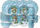 Pfaltzgraff Evergreen Ernie Dinnerware Set, 16 Piece, Blue, White