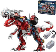 Motorized Mechanical T Rex Building Set for Adults, Dinosaur Model | Motorized mechanical T Rex with gear-driven head movement, movable joints and sturdy display stand for dynamic desk displays.