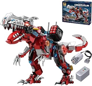 Motorized Mechanical T Rex Building Set for Adults, Dinosaur Model | Motorized mechanical T Rex with gear-driven head movement, movable joints and sturdy display stand for dynamic desk displays.
