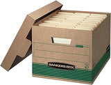 Bankers Box 20-Pack Recycled Medium-Duty File Box, Letter/Legal, FastFold | Speed through filing with FastFold setup, sturdy stacking, reinforced handles, and dependable document protection.