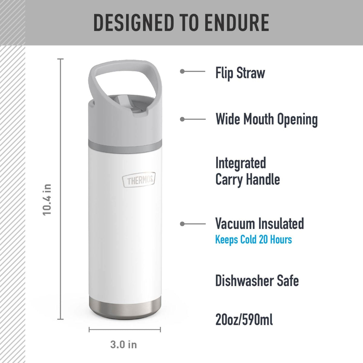THERMOS 20 Ounces / White / 20.0 fluid_ounces Thermoses
