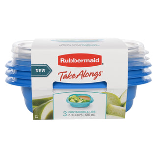 TakeAlongs Snack Food Storage OS 2.35C 3PK with Split by Rubbermaid – 500.0 milliliters, Plastic, Blue, Model 2115745