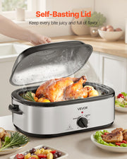VEVOR Electric Roaster Oven, 20QT Capacity, Silver