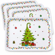 Havawish Christmas Tree Platters, 15.2 x 11 Inch Melamine Set, Multicolor