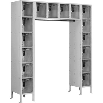 Global Industrial 16 Person Clear View Locker – Digital Lock, 72" W x 18" D x 78" H, Gray, Assembled