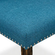 Linen-Upholstered Dining Chairs Set of by Furnifact – Wood, Blue, Pack of 2