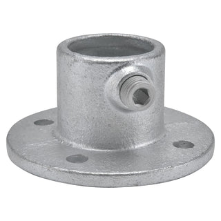 1" Size Medium Flange Pipe Fitting (1.375" Fitting Inside Diameter) by Global Industrial – 3.5"L x 3.5"W x 2"H, Galvanized Iron, Gray, Model 798728