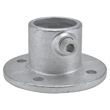 1" Size Medium Flange Pipe Fitting (1.375" Fitting Inside Diameter) by Global Industrial – 3.5"L x 3.5"W x 2"H, Galvanized Iron, Gray, Model 798728