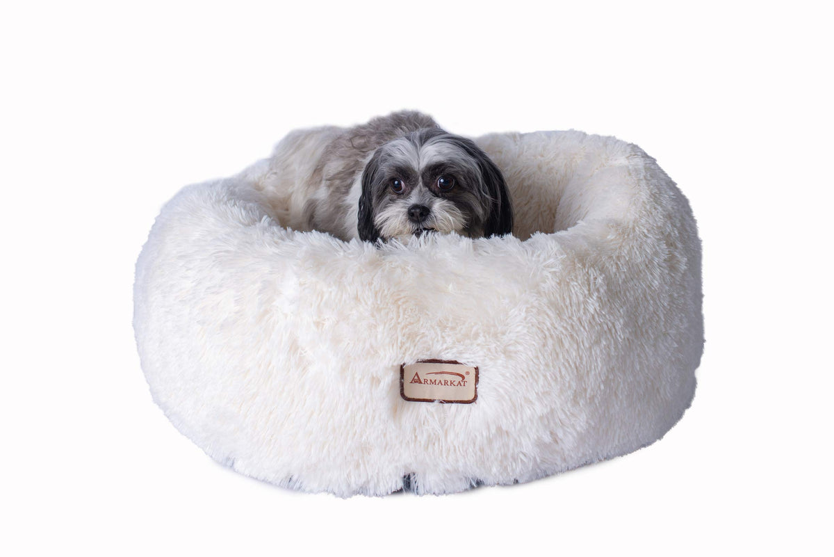 Cuddle Bed Model by Armarkat – Medium, Fabric, White, Model C70NBS-M
