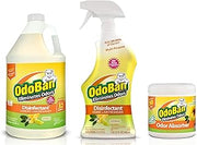 OdoBan Ready-to-Use Disinfectant and Odor Eliminator, Set of 3, 32 oz Spray, 1 Gallon Concentrate and 14 oz Solid Odor Absorber, Citrus Scent