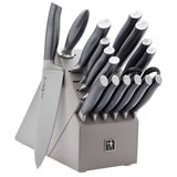 Graphite Razor-Sharp 18-pc Knife Block Set by HENCKELS – 18-pc, Stainless Steel, Gray, Pack of 18, Model 17634-118