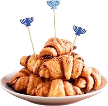 Tablecraft Menorah Cocktail Bamboo Picks, Wooden Toothpick Sticks for Drinks, Party, Skewers, Food, Charcuterie, Garnish, Appetizers, Meat, Cheese, Olives, Cupcakes, 4.5" Long, 100 Pieces, Green