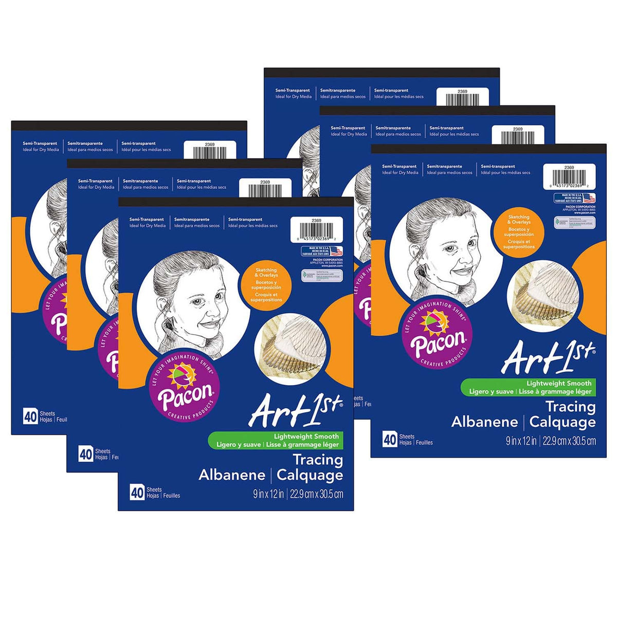 Tracing Pad by UCREATE – Paper, White, Pack of 6, Model PAC2369-6